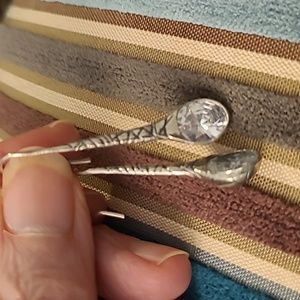 Silpada pear-shaped silver and crystal earrings